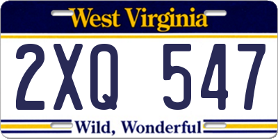 WV license plate 2XQ547