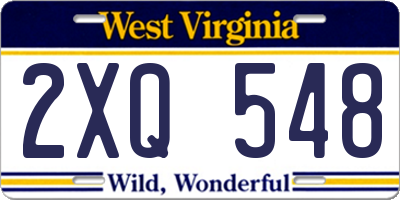 WV license plate 2XQ548