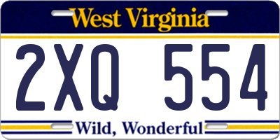 WV license plate 2XQ554