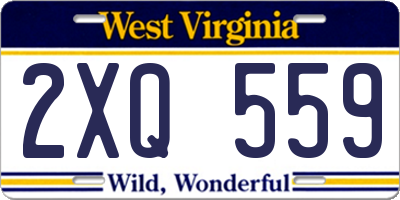 WV license plate 2XQ559