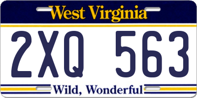 WV license plate 2XQ563