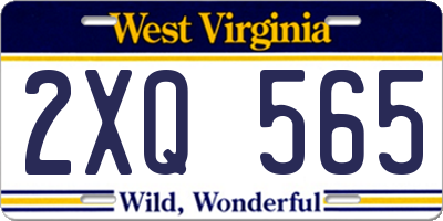 WV license plate 2XQ565
