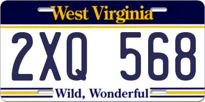 WV license plate 2XQ568