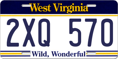 WV license plate 2XQ570