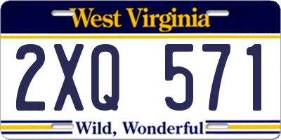 WV license plate 2XQ571