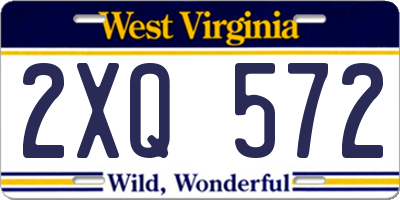 WV license plate 2XQ572