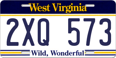 WV license plate 2XQ573