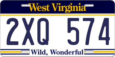 WV license plate 2XQ574