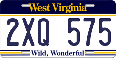WV license plate 2XQ575