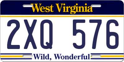 WV license plate 2XQ576