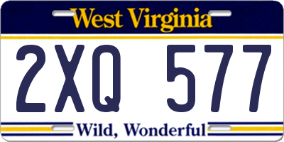 WV license plate 2XQ577