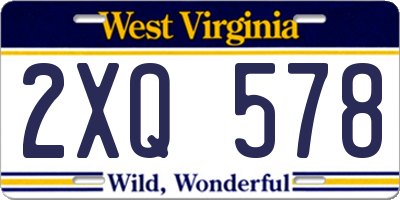 WV license plate 2XQ578