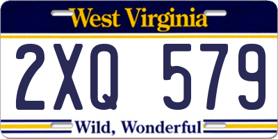WV license plate 2XQ579