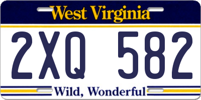 WV license plate 2XQ582