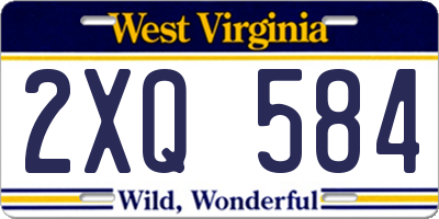 WV license plate 2XQ584