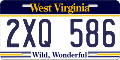 WV license plate 2XQ586