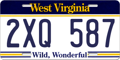 WV license plate 2XQ587