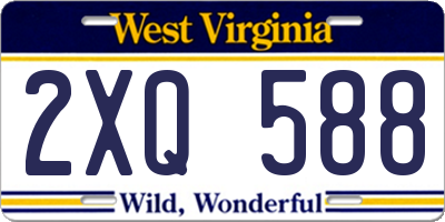 WV license plate 2XQ588