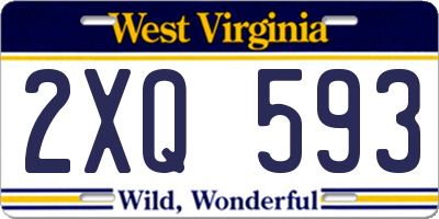 WV license plate 2XQ593