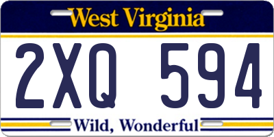 WV license plate 2XQ594