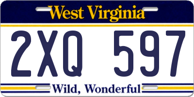 WV license plate 2XQ597