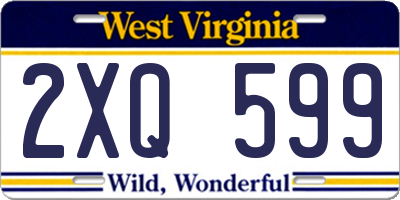 WV license plate 2XQ599