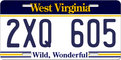 WV license plate 2XQ605