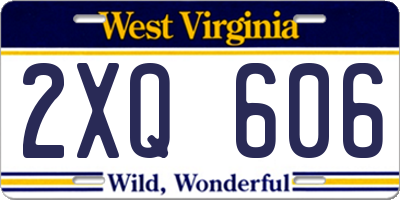 WV license plate 2XQ606