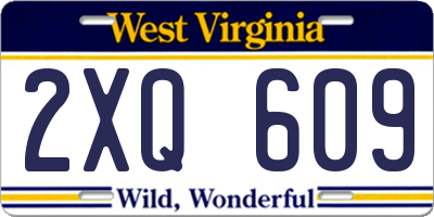 WV license plate 2XQ609