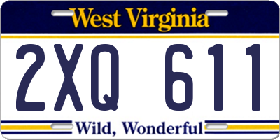 WV license plate 2XQ611