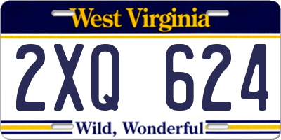 WV license plate 2XQ624