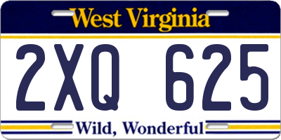 WV license plate 2XQ625