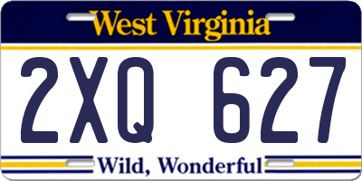 WV license plate 2XQ627