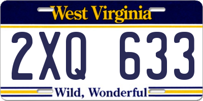 WV license plate 2XQ633