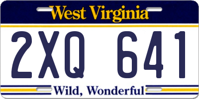 WV license plate 2XQ641