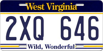 WV license plate 2XQ646