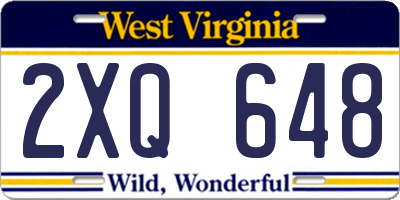 WV license plate 2XQ648