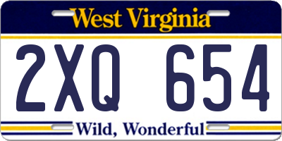 WV license plate 2XQ654