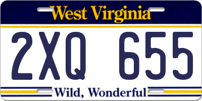 WV license plate 2XQ655