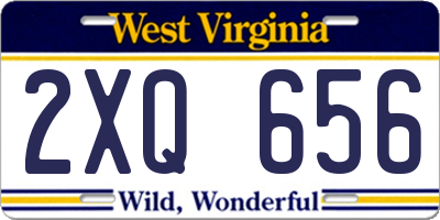 WV license plate 2XQ656