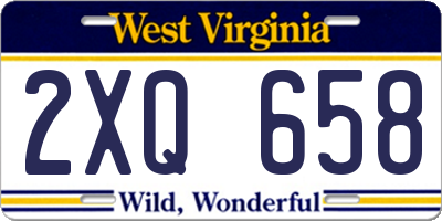 WV license plate 2XQ658
