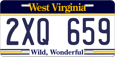 WV license plate 2XQ659