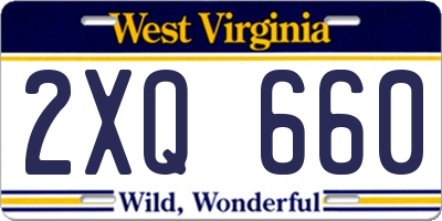 WV license plate 2XQ660