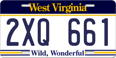 WV license plate 2XQ661
