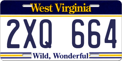 WV license plate 2XQ664