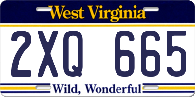 WV license plate 2XQ665