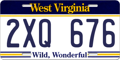 WV license plate 2XQ676