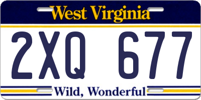 WV license plate 2XQ677
