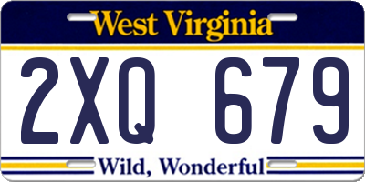 WV license plate 2XQ679