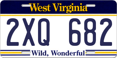 WV license plate 2XQ682
